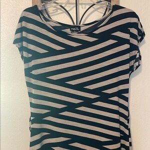 Rue21 Blue Graphic Fitted Tunic top or can be worn as a dress also.